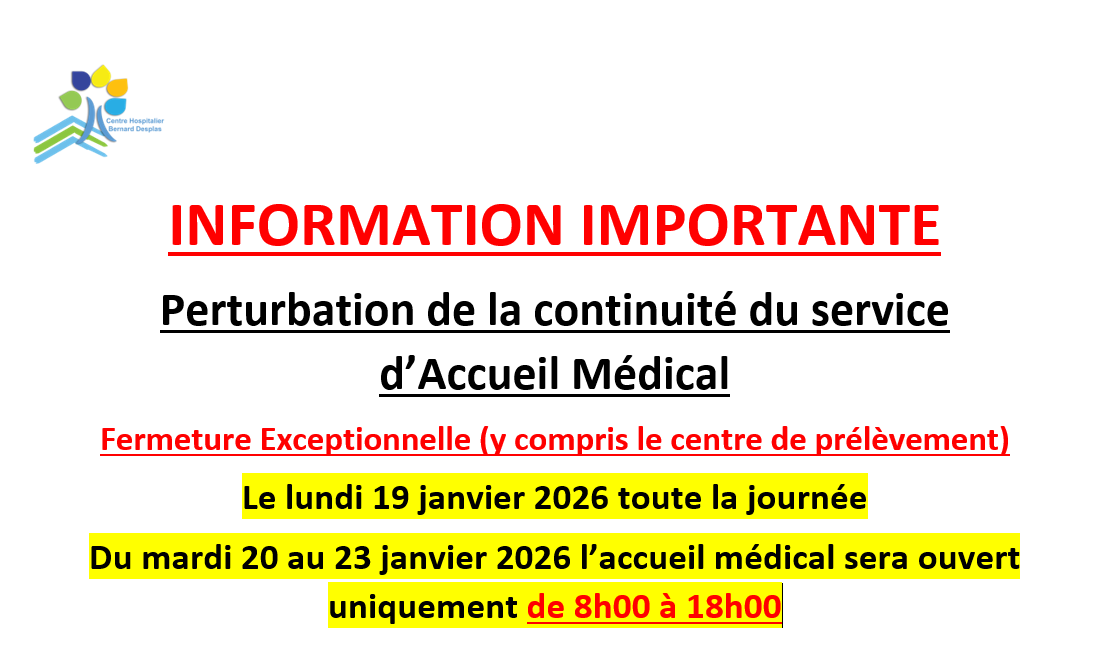 Fermeture accueil médical